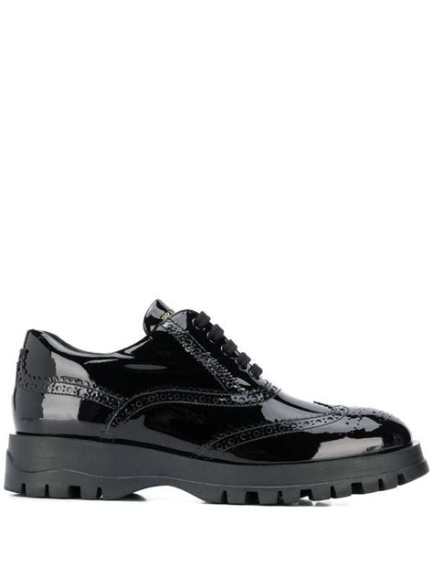 prada patent leather brogue oxfords|Prada brogues farfetch.